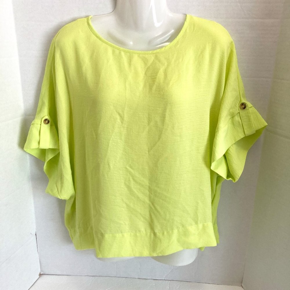 F&F Womens Blouse Dolman Short Sleeve Made in Romania Lightweight US 14 UK 18